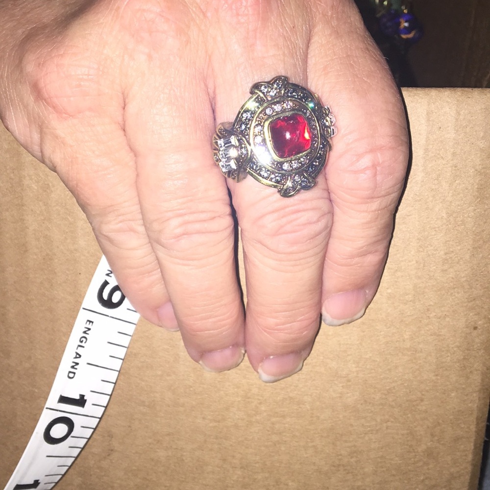 Heidi Daus red gem statement ring